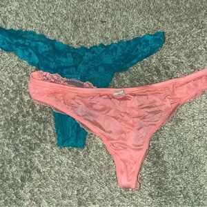 Victoria's Secret Pink and Teal Lace Panties